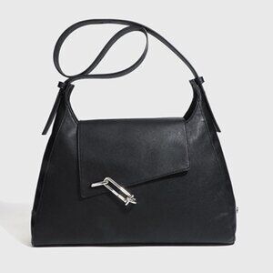 Black Large PU Leather Shoulder Bag - New Condition - Adjustable Shoulder Strap